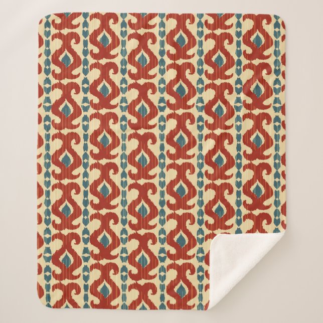 Manta Sherpa Patrón ininterrumpido de Ikat (Anverso)