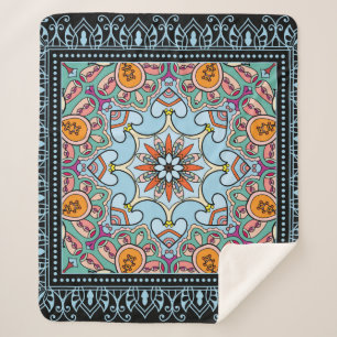 Manta Sherpa Patrón ininterrumpido de mandala étnica tribal