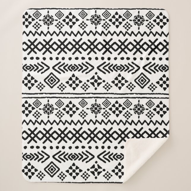 Manta Sherpa Patrón ininterrumpido del arte tribal (Anverso)