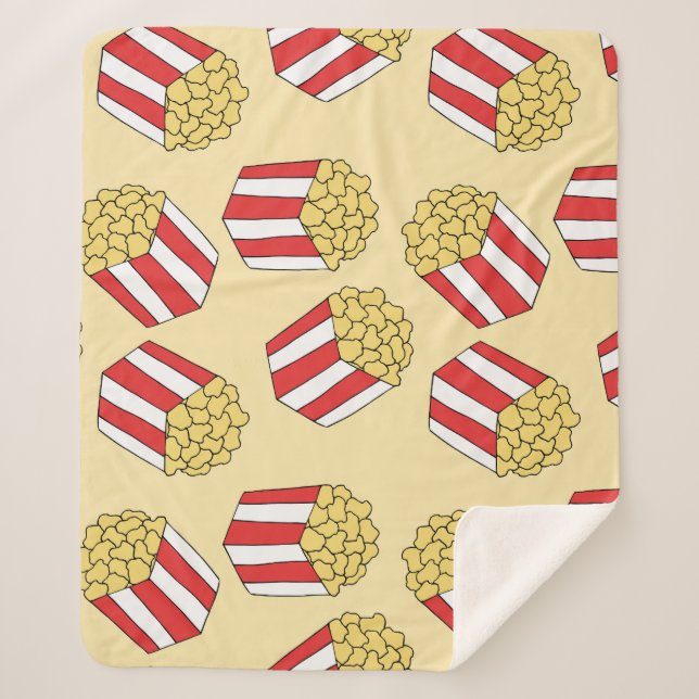 Manta Sherpa Patrón inmaculado colorido, dibujado a mano. (Anverso)