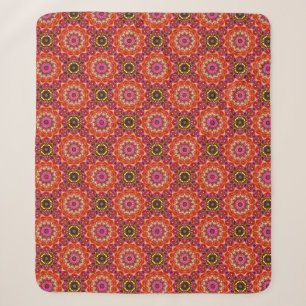 Manta Sherpa Patrón Kaleidoscópico en rojo