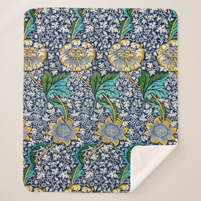 Manta Sherpa Patrón Kennet (por William Morris) (Anverso)