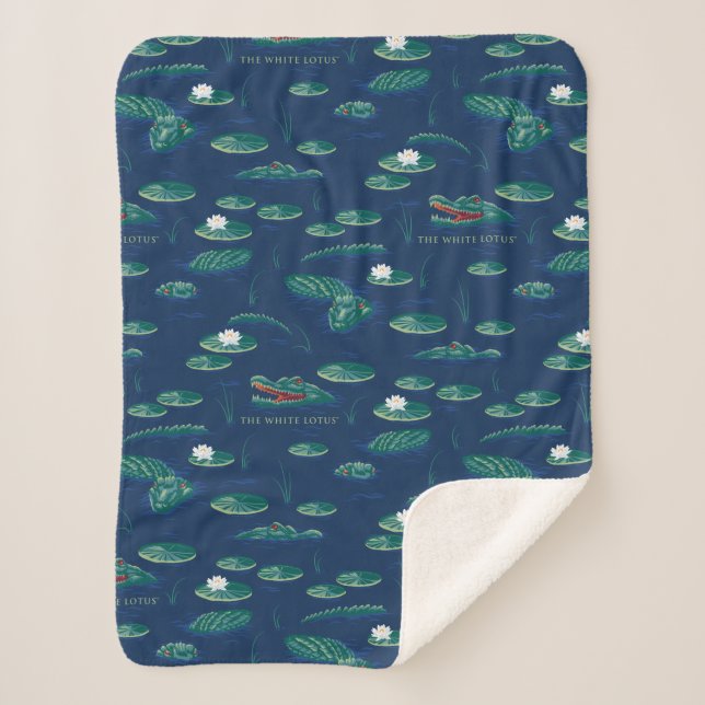 Manta Sherpa Patrón laguna blanco Lotus lagador (Anverso)