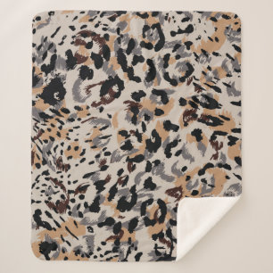 Manta Sherpa Patrón leopardo, patrón jaguar, piel animal