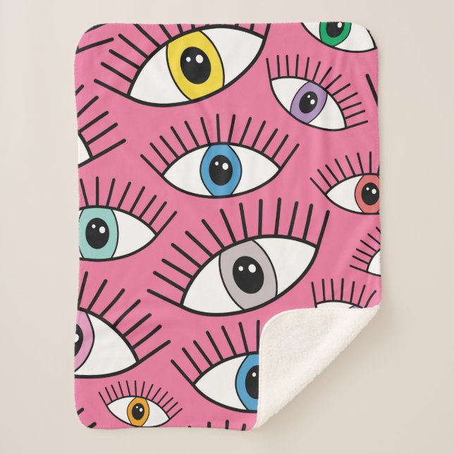 Manta Sherpa Patrón mágico con ojos coloridos. Mystic backgroun (Anverso)