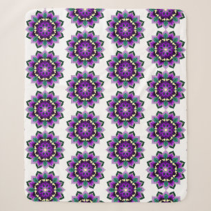 Manta Sherpa Patrón Mandala 02 en morado