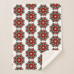 Manta Sherpa Patrón Mandala 02 en rojo