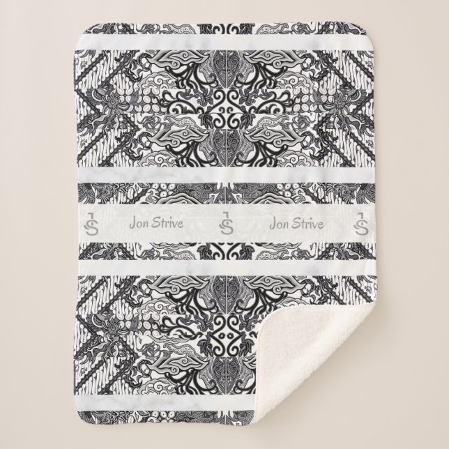 Manta Sherpa Patrón moderno de BATIK (Anverso)