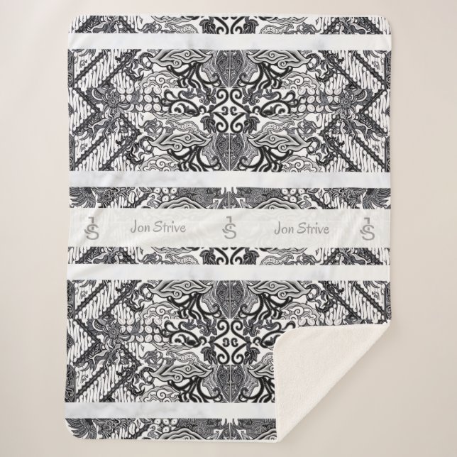 Manta Sherpa Patrón moderno de BATIK (Anverso)