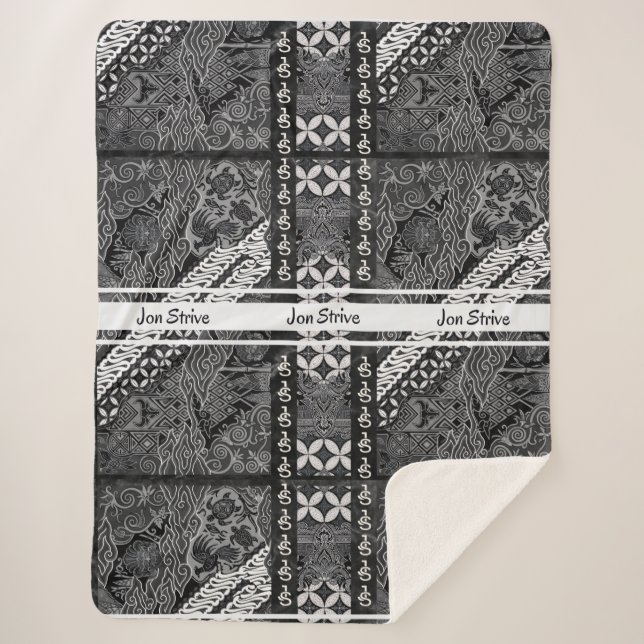 Manta Sherpa Patrón moderno de BATIK (Anverso)