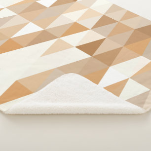 Manta Sherpa Patrón moderno de triángulo marfil gris tan marrón