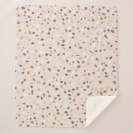 Manta Sherpa Patrón moderno Terrazzo Neutral suave