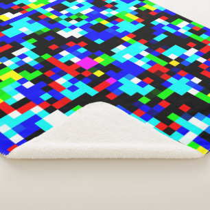 Manta Sherpa Patrón multicolor de colores vivos