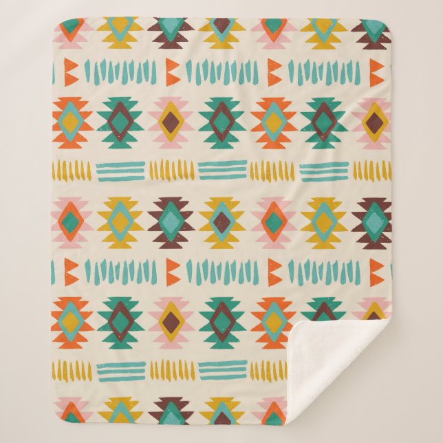 Manta Sherpa Patrón nativo americano de Navajo (Anverso)