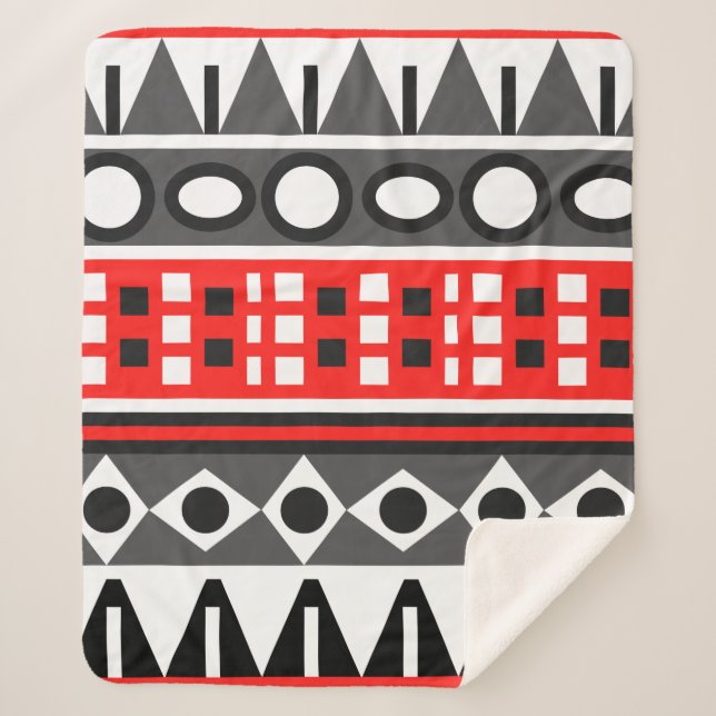 Manta Sherpa Patrón nativo azteca (Anverso)