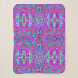 Manta Sherpa Patrón ondulado mármol trippy magenta y azul