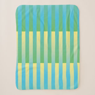 Manta Sherpa Patrón rayado verde amarillo azul