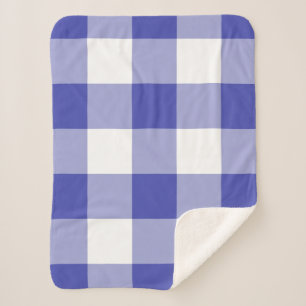 Manta Sherpa Patrón real azul de Gingham