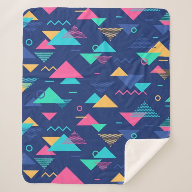 Manta Sherpa Patrón retro de los años 80 (Anverso)