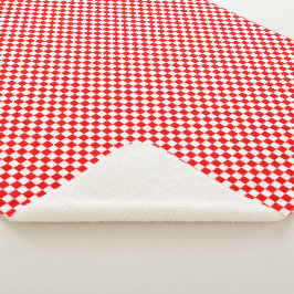 Manta Sherpa Patrón rojo blanco tachado de croata