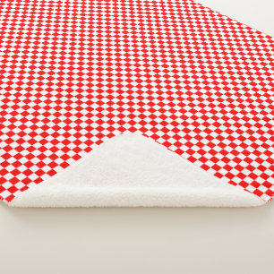 Manta Sherpa Patrón rojo blanco tachado de croata