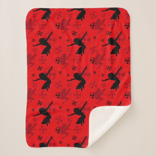 Manta Sherpa Patrón rojo de silueta de parásito (Anverso)