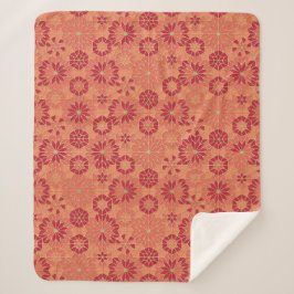 Manta Sherpa Patrón rojo y naranja