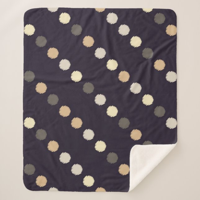 Manta Sherpa Patrón sin costuras de puntos Polka. Textura de gr (Anverso)