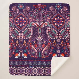 Manta Sherpa Patrón sin costuras. Papel de flores. Colorf