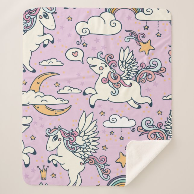 Manta Sherpa Patrón sin foco, buenas noches, lindo personalizad (Anverso)