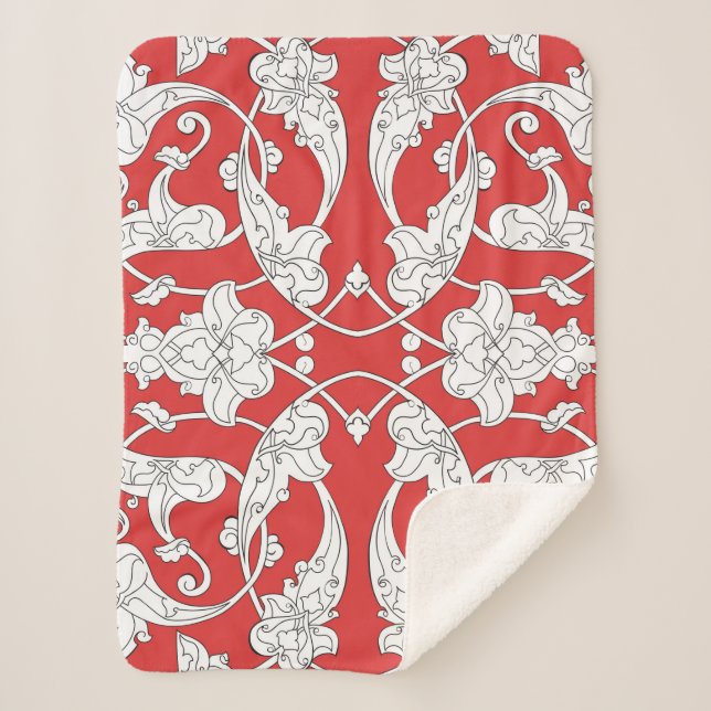 Manta Sherpa Patrón sin foco con estilo turco tradicional iz (Anverso)