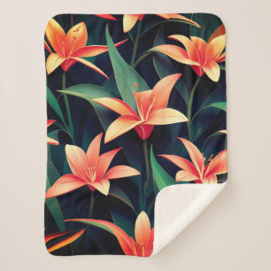 Manta Sherpa Patrón sin inconvenientes del encanto floral minim