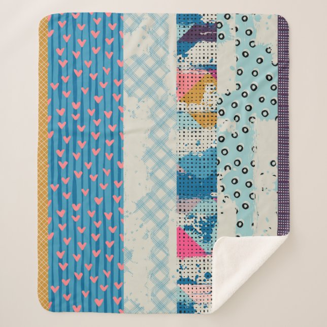 Manta Sherpa Patrón sin inconvenientes, mosaicos de mosaico.  (Anverso)