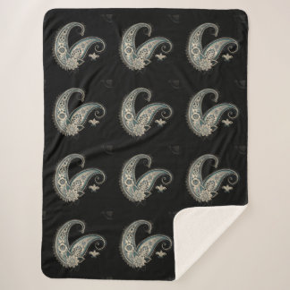 Manta Sherpa Patrón sin soldadura de Boho Moda Paisley