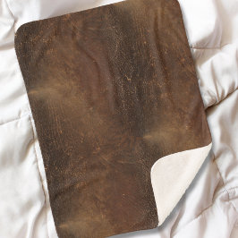 Manta Sherpa Patrón sin soldadura de cuero falso Piel de vaca d