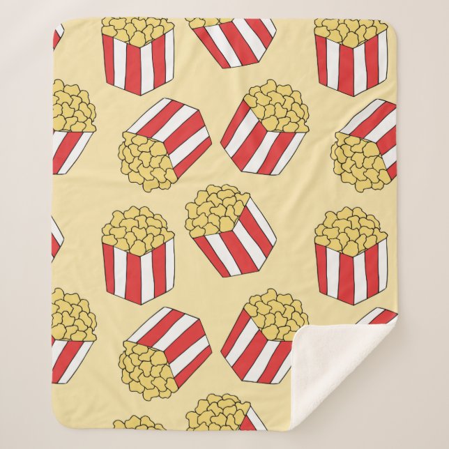 Manta Sherpa Patrón sin soldadura de palomitas. Ilustraciones d (Anverso)