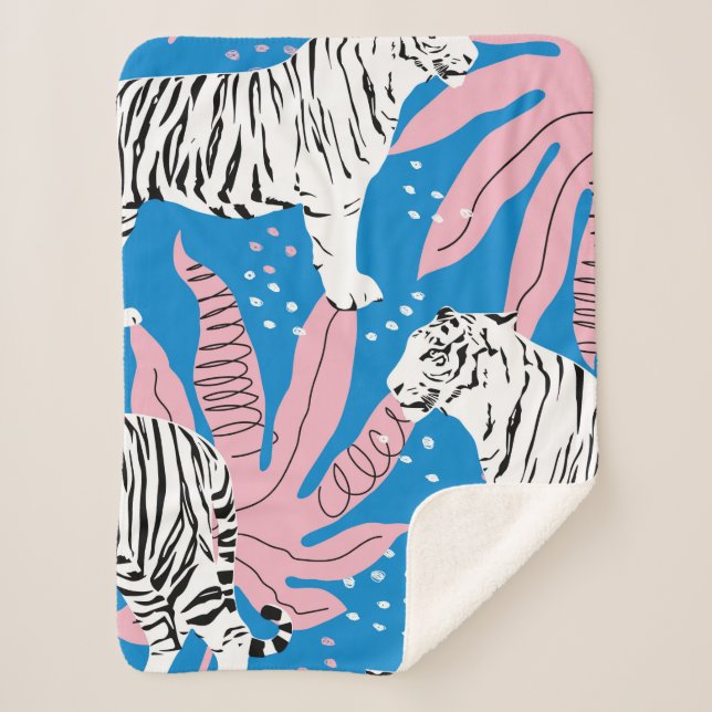 Manta Sherpa Patrón sin soldadura de tiburón, fondo animal salv (Anverso)