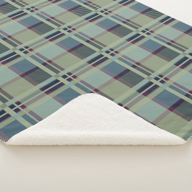 Manta Sherpa Patrón Tartán de Lady Escocia Azul (3/4)