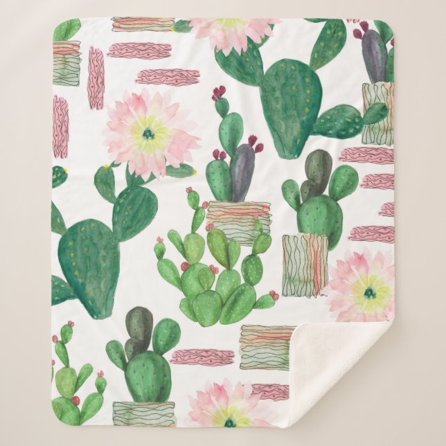 Manta Sherpa Patrón transparente de pintura acuarela. Acuarela  (Anverso)