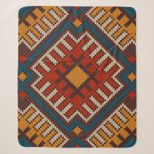 Manta Sherpa Patrón tribal azteca sin soldadura de punto de lan