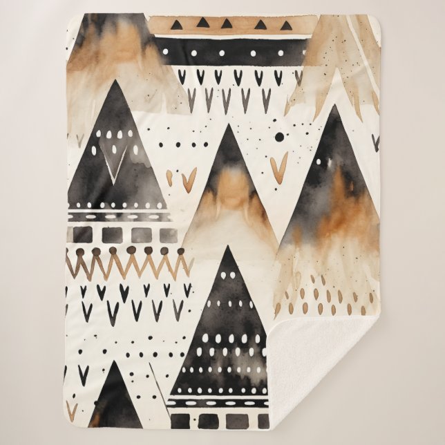 Manta Sherpa Patrón tribal de Boho (Anverso)