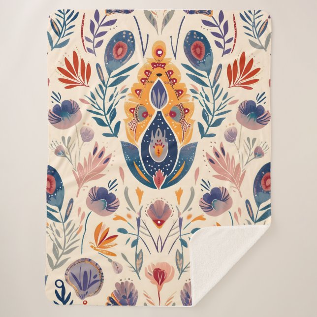 Manta Sherpa Patrón tribal de Boho (Anverso)