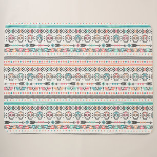 Manta Sherpa Patrón tribal étnico con cráneos