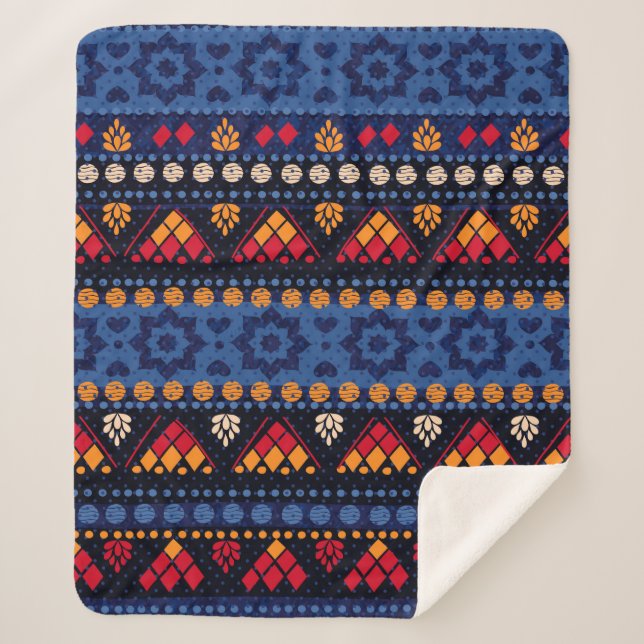 Manta Sherpa Patrón tribal sin fisuras. (Anverso)