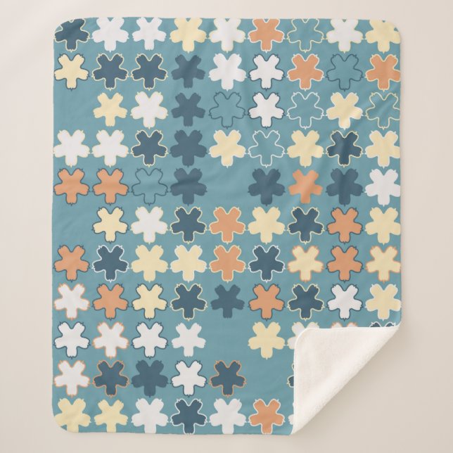 Manta Sherpa Patrón uniforme geométrico abstracto sin costuras  (Anverso)