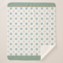 Patrón verde azulado de copos de nieve