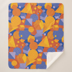 Manta Sherpa Patrón violeta de Naranja geométrico divertido