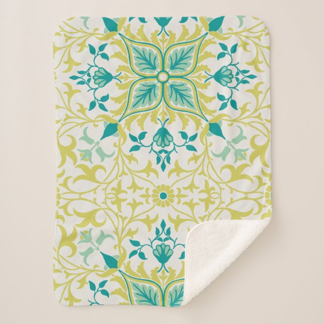 Manta Sherpa Patrón vírico (de William Morris) (Anverso)