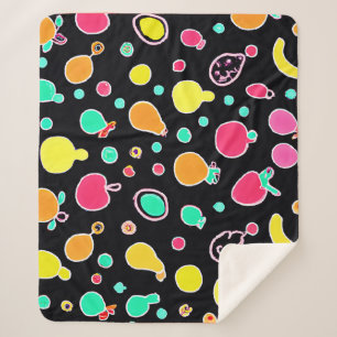 Manta Sherpa Patrón vivo y fructífero de Neon