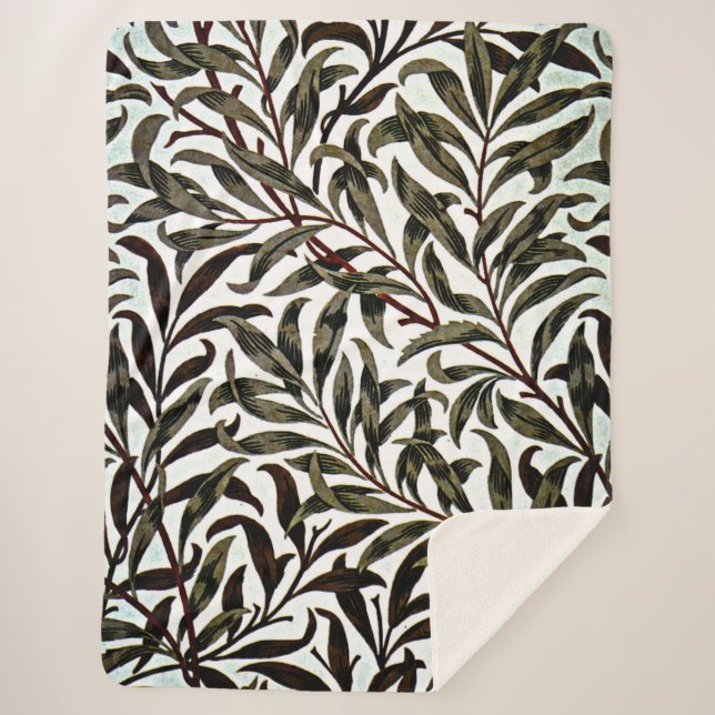 Manta Sherpa Patrón William Morris, Willow Bough (Anverso)